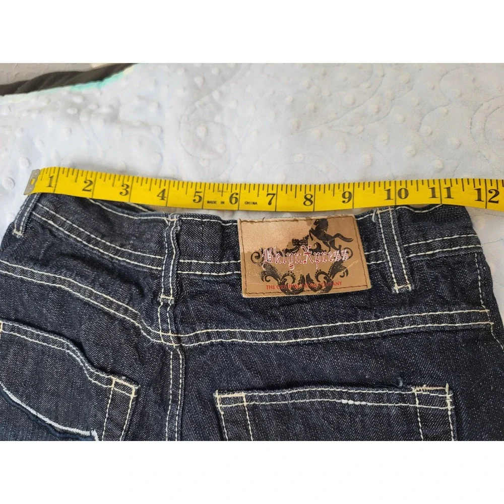 Bklyn Xpress Boys Dark Wash Relaxed Fit Denim Jeans Contrast Stitch Size 14